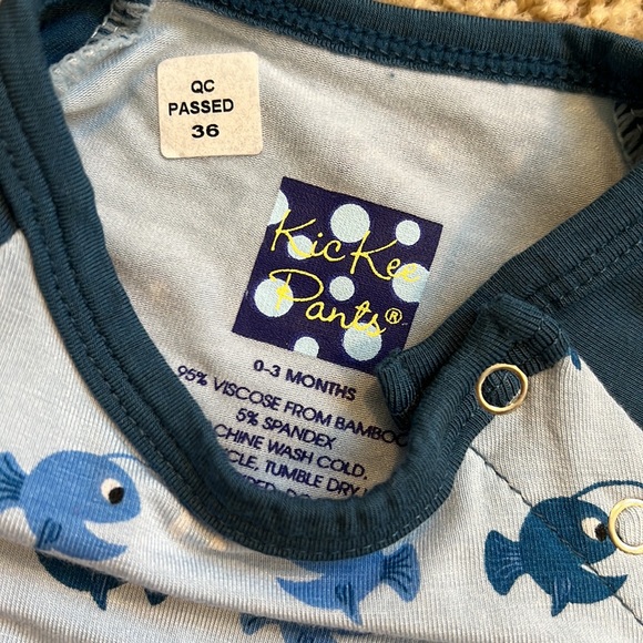 Kickee Pants Fish Romper 0-3M - Picture 2 of 4